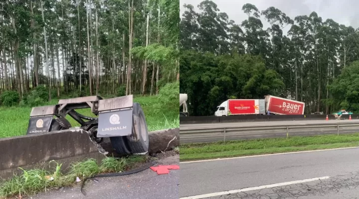 Caos na BR-101: Acidente Entre Carretas Espalha Carga de Remédios e Provoca Filas em Itajaí