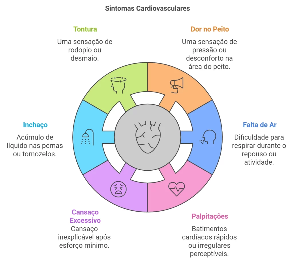 gráfico dos sintomas de doenças cardiovasculares